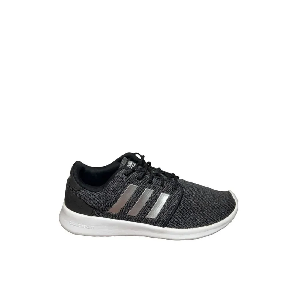adidas Kids Black with Silver Stripe Cloudfoam Sneaker
